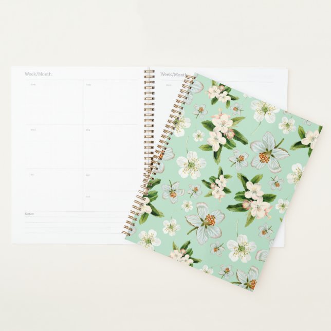 Vintage Frühjahrsblüte-Blume Muster Planer (Anzeige)