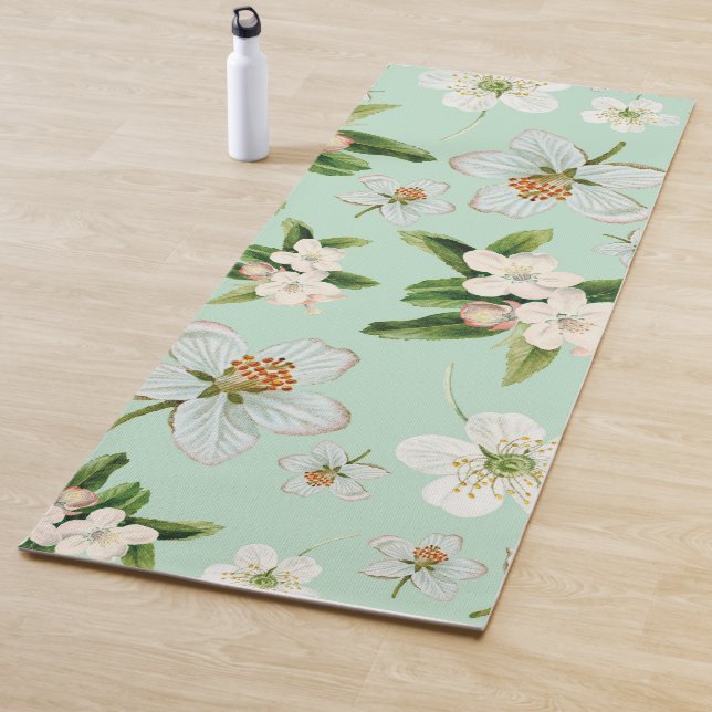 Vintage Frühjahrsblüte-Blume Muster Yogamatte (Beispiel)