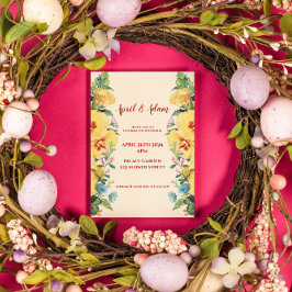 Vintage Frühjahrsblütenhochzeit Einladung