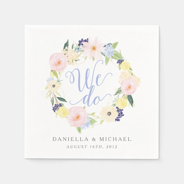 Vintage Frühjahrssonne mit Blumenmuster Serviette (Vorderseite)