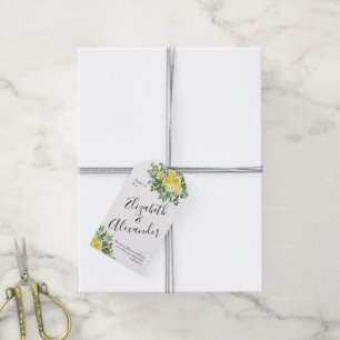 Vintage Frühjahrssonne mit hellgelbem Rosen Geschenkanhänger