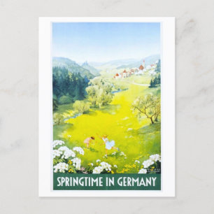 Vintage Frühling in Deutschland Reiseposter Postkarte
