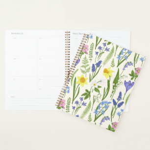 Vintage Frühlingsblumen Planer