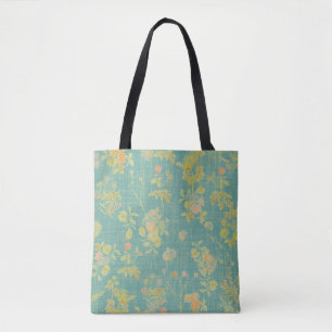 Vintage Frühlingsblumen Teal-Muster