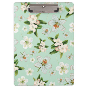 Vintage Frühlingsblüten Muster Klemmbrett