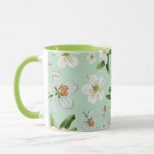 Vintage Frühlingsblüten Muster Tasse
