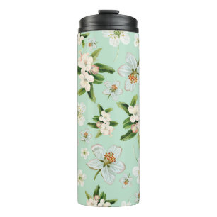 Vintage Frühlingsblüten Muster Thermosbecher