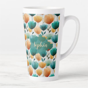 Vintage Frühlingsgelb und Grün Floral Milchtasse