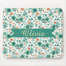 Vintage Frühlingsgrüne Florale Personalisierte Mousepad