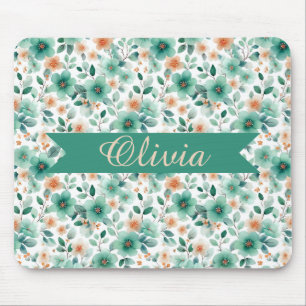 Vintage Frühlingsgrüne Florale Personalisierte Mousepad