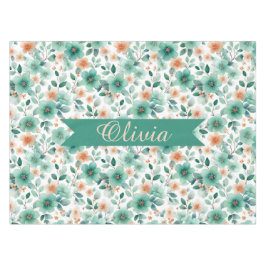 Vintage Frühlingsgrüne Florale Personalisierte Tischdecke