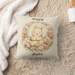 Vintage-Frühlingsstrauß Osterhase Ostern Kissen