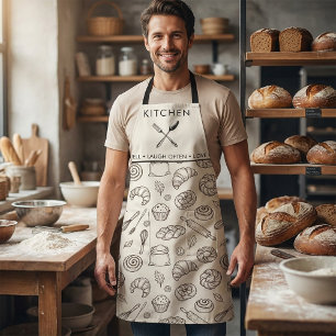Vintage-Frühstücksbäckerei Nahtloses Muster Schürze