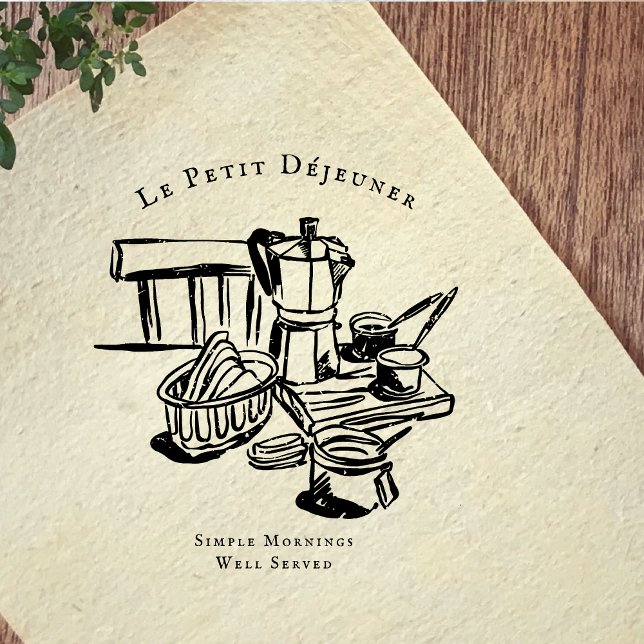 Vintage-Frühstückscafé-Illustration Stempel (Von Creator hochgeladen)