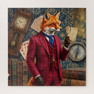 Vintage-Fuchs-Detektiv für Männer und Familie Puzzle