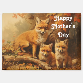 Vintage-Fuchs-Familie-Muttertagsmagnet Magnet