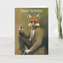 Vintage-Fuchs-Herren-Geburtstagskarte
