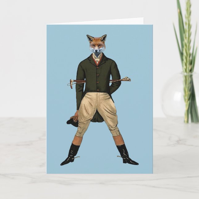 Vintage Fuchs Jagd Feiertagskarte (Vorderseite)