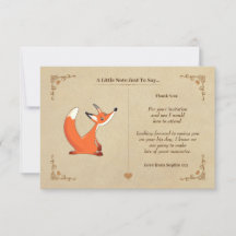 Vintage-Fuchs-Notizkarte