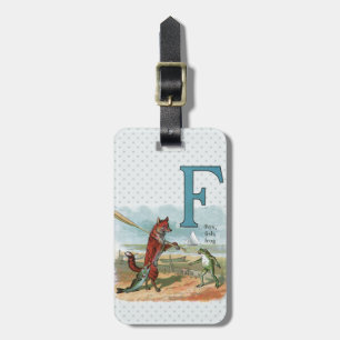 Vintage-Fuchs-und-Frosch-Strand-Whimsical-Illustra Gepäckanhänger