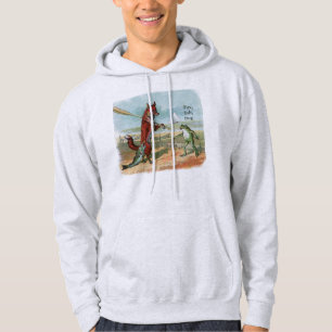Vintage-Fuchs-und-Frosch-Strand-whimsische Illustr Hoodie