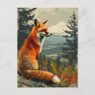 Vintage Fuchs: Zeitloser Charme der Wildnis Postkarte