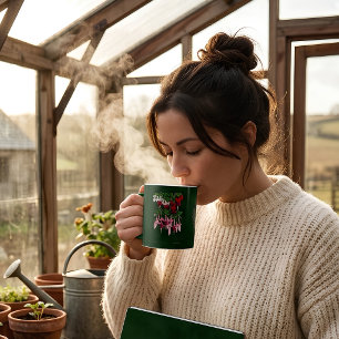 Vintage Fuchsia Botanical Smaragdgrün Custom Kaffeetasse