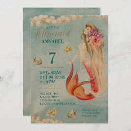 Vintage fühlen Mermaid Party Kraft Einladung