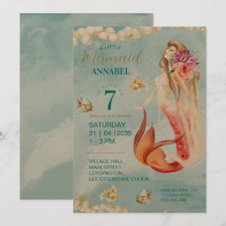 Vintage fühlen Mermaid Party Kraft Einladung