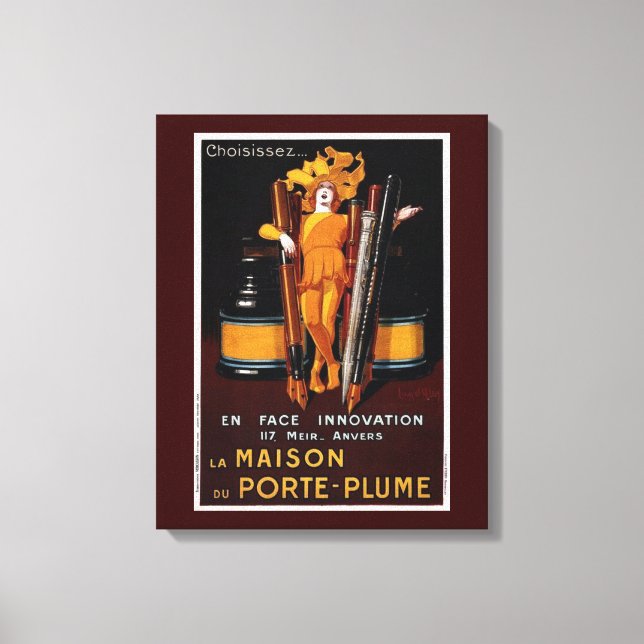 Vintage Füllfederhalter-Werbung Leinwanddruck (Vorderseite)
