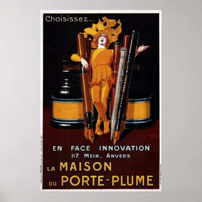 Vintage Füllfederhalter-Werbung Poster (Vorne)