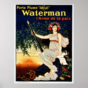 Vintage Füllfederwerbung für Wassermann Poster