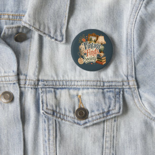 Vintage-Funde Cottagecore-Schätze Blau Button