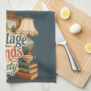 Vintage-Funde Cottagecore-Schätze Blau Geschirrtuch