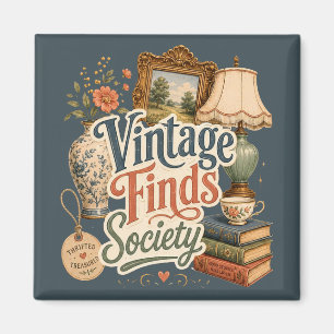 Vintage-Funde Cottagecore-Schätze Blau  Magnet