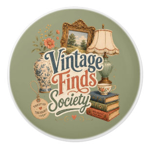 Vintage-Funde Cottagecore-Schätze Grün Keramikknauf