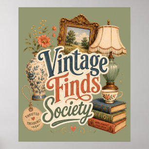 Vintage-Funde Cottagecore-Schätze Grün Poster