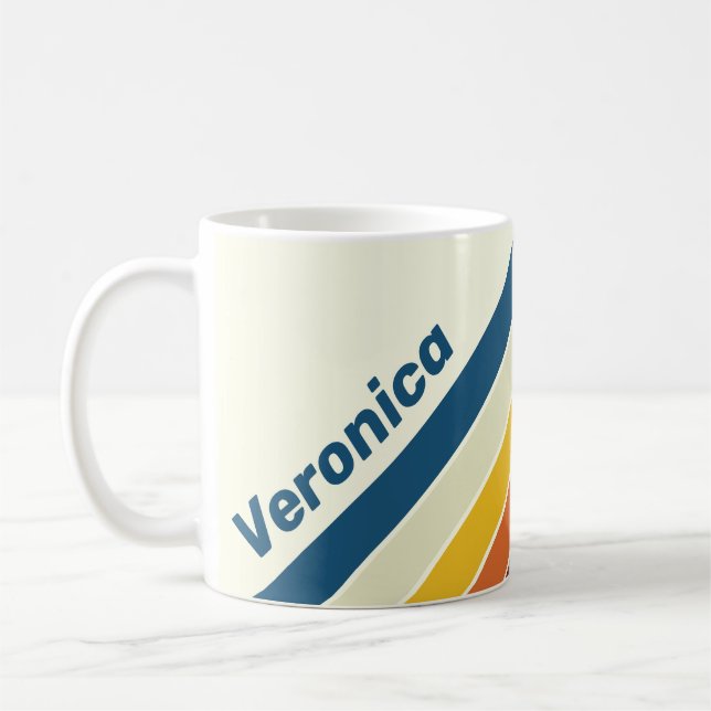 Vintage Fünf Streifen mit Namen Kaffeetasse (Links)