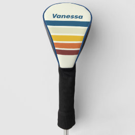 Vintage-Fünf-Streifen-Muster mit Namen Golf Headcover