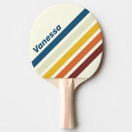 Vintage Fünfeckige Streifen mit Namen Tischtennis Schläger