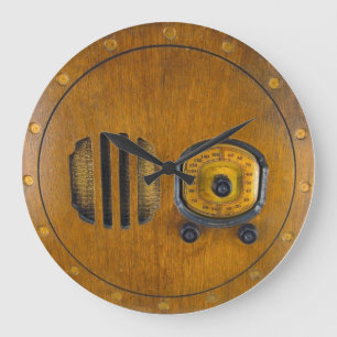 Vintage Funkdesign-Wandleuchte Große Wanduhr
