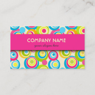 Vintage Funky Circles Business Card Visitenkarte