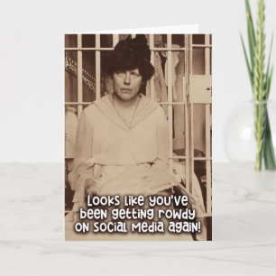Vintage Funny Card - Social Media Jailbird Karte