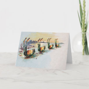 Vintage Funny Frogs Grußkarte Karte