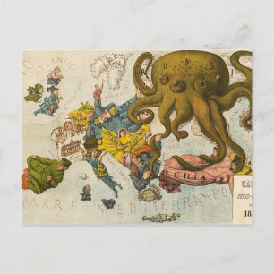 Vintage Funny Map Europa Postkarte