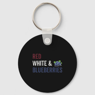 Vintage Funny Red, White und Blueberries Patriot Schlüsselanhänger