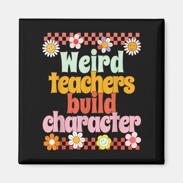 Vintage Funny Retro Motivational Teacher Retro  Magnet (Vorne)