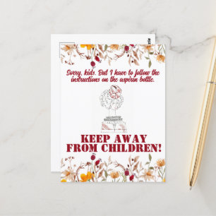 Vintage Funny Sarcastic Line Kunst, Dichtung und M Postkarte