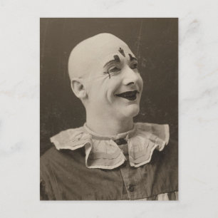 Vintage Funny Weird Mime Clownfotografie Postkarte