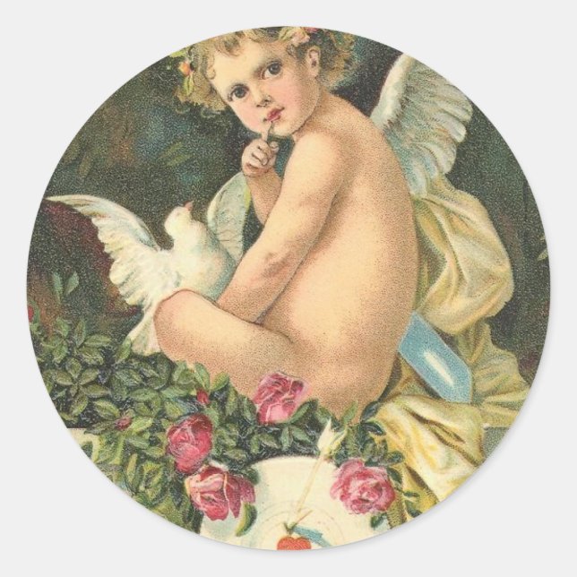 Vintage für meinen Valentinstag Runder Aufkleber (Vorderseite)